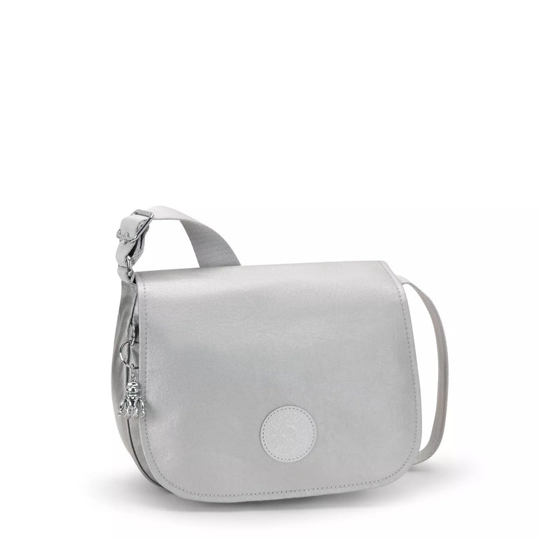 Kipling Loreen Sac bandoulière métallique de taille moyenne - Bright Metallic