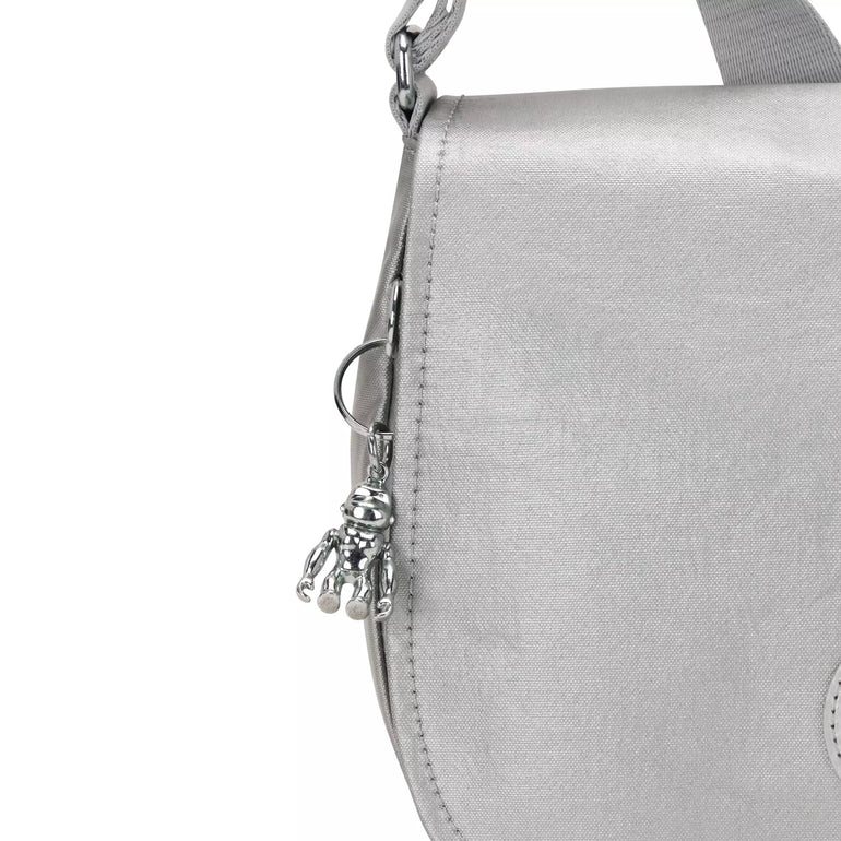 Kipling Loreen Sac bandoulière métallique de taille moyenne - Bright Metallic