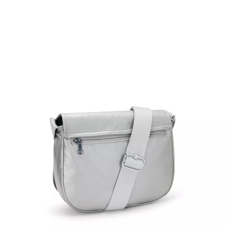 Kipling Loreen Sac bandoulière métallique de taille moyenne - Bright Metallic