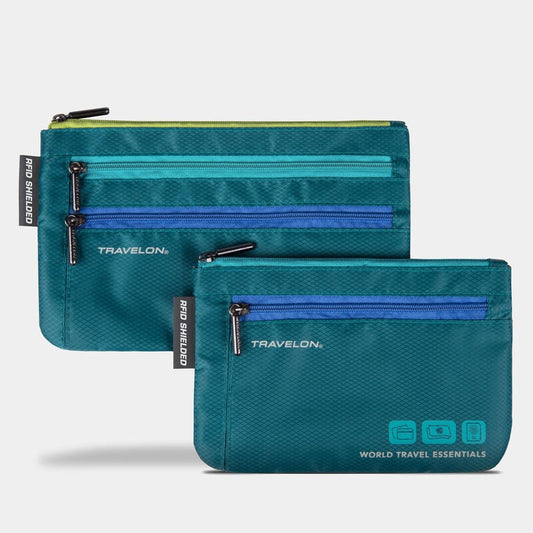 Travelon World Travel Essentials Ensemble de 2 organiseurs de devises et passeports