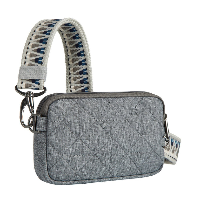 Travelon Boho Sac à bandoulière pour téléphone anti-vol - Geo Gray Heather