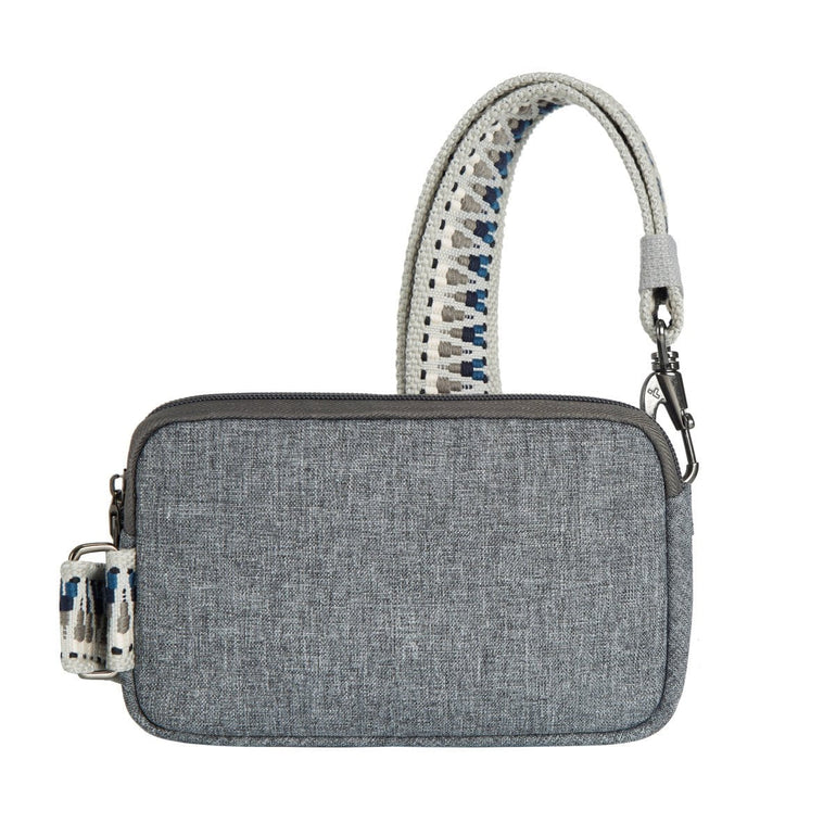 Travelon Boho Sac à bandoulière pour téléphone anti-vol - Geo Gray Heather