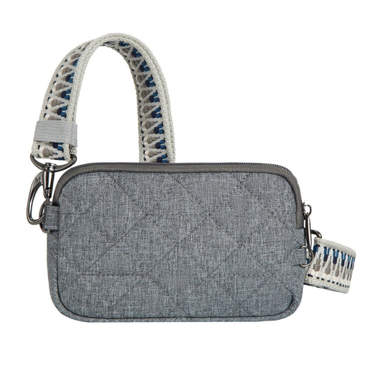 Travelon Boho Sac à bandoulière pour téléphone anti-vol - Geo Gray Heather