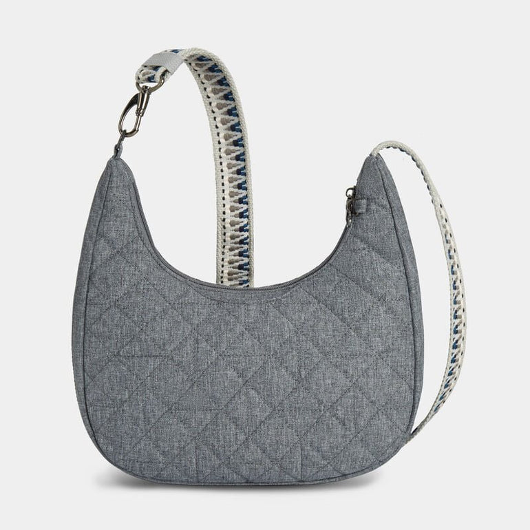 Travelon Boho Sac à bandoulière décontracté anti-vol  - Geo Gray Heather