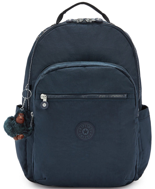 Kipling Seoul Grand Sac à Dos avec Compartiment pour Ordinateur - Bleu Tonal