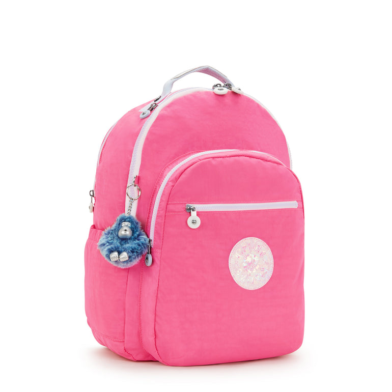 Kipling Seoul Grand Sac à Dos avec Compartiment pour Ordinateur - Happy Pink Mix