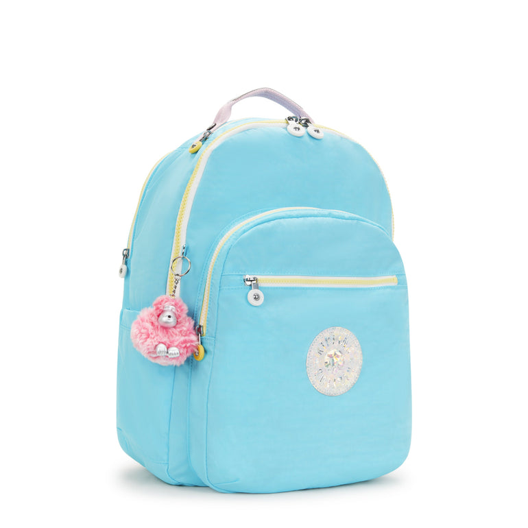 Kipling Seoul Grand Sac à Dos avec Compartiment pour Ordinateur - Blue Sea Mix