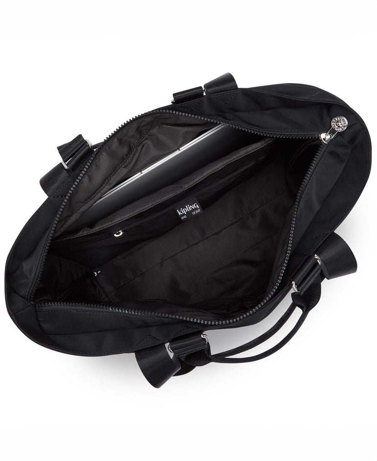 Kipling Charleen Satin Sac fourre-tout pour ordinateur portable 15 po - Endless Black F24