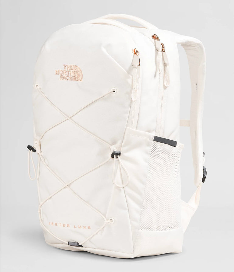 The North Face Women's Jester Luxe Sac à Dos pour Femmes - Blanc Gardenia/Corail Métallique