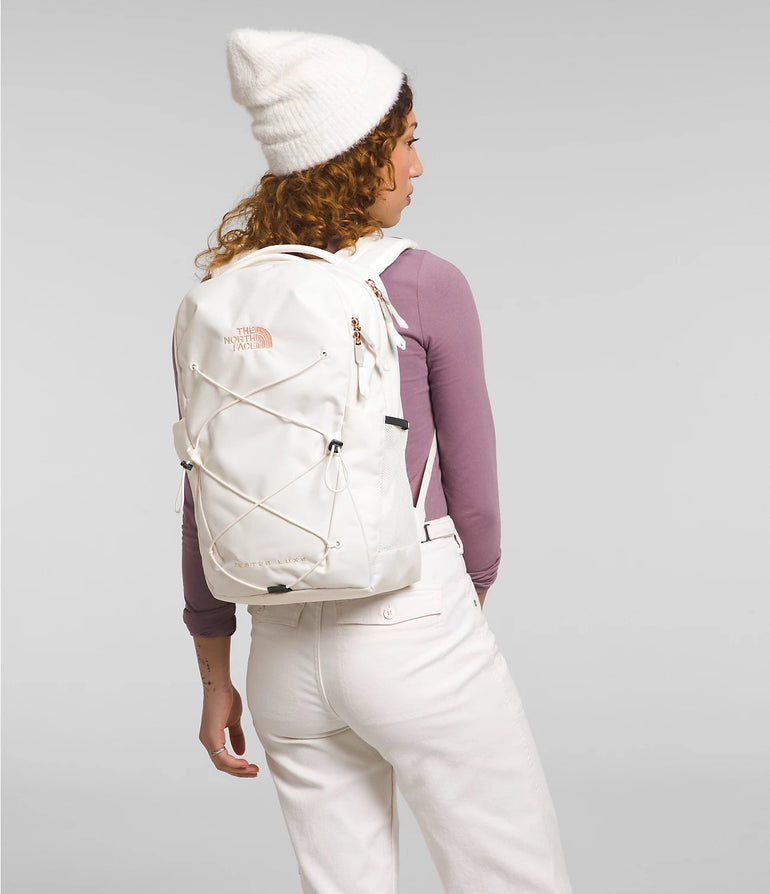 The North Face Women's Jester Luxe Sac à Dos pour Femmes - Blanc Gardenia/Corail Métallique