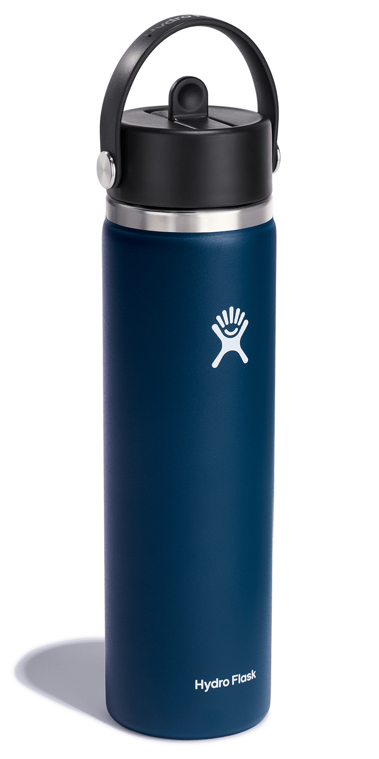 Hydro Flask 24oz Bouteille d'eau avec capuchon à paille flexible à large ouverture