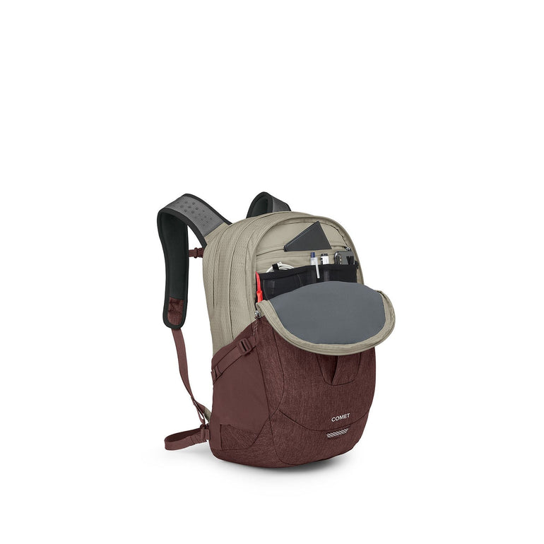 Osprey Comet 30 Everyday Backpack - Sawdust Tan/Raisin Red