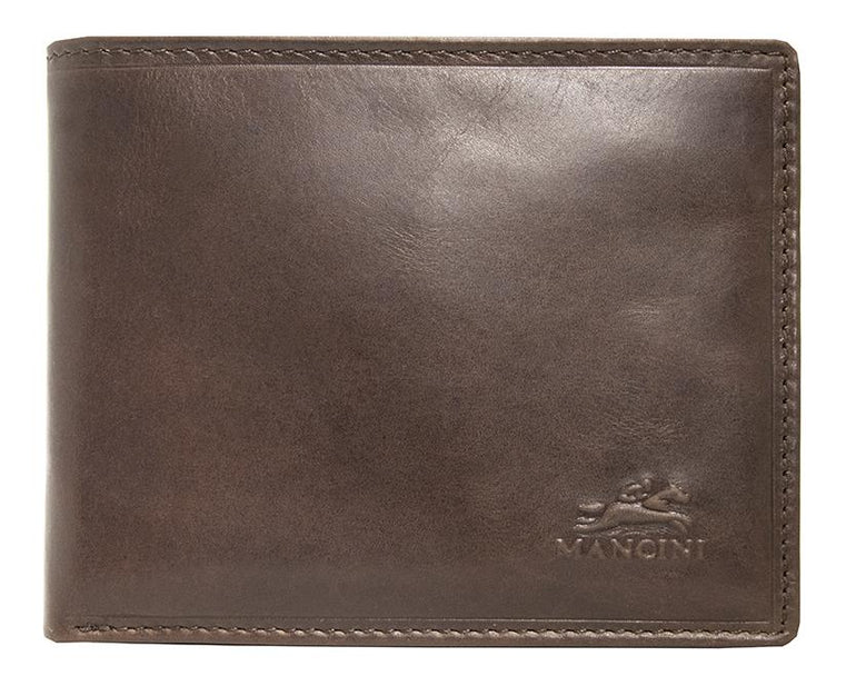 Mancini BOULDER Men's RFID Secure Billfold with Removable Passcase - Brown