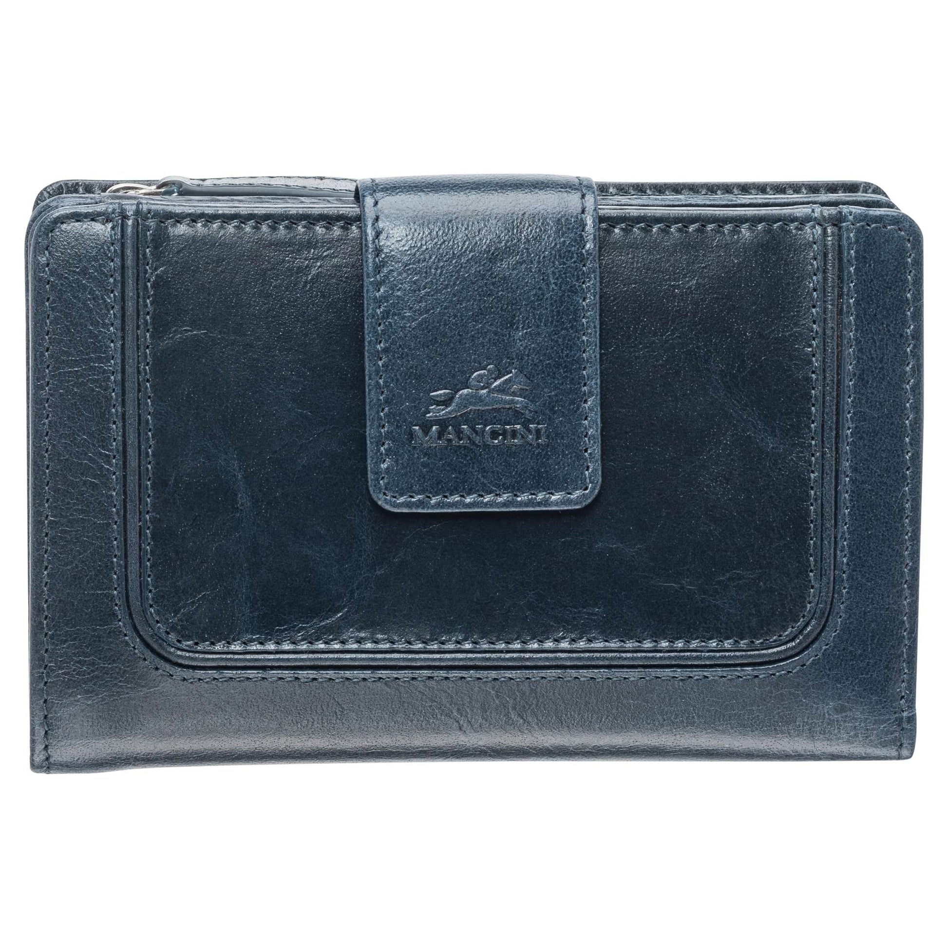 Mancini South Beach RFID Secure Medium Clutch Wallet - Blue