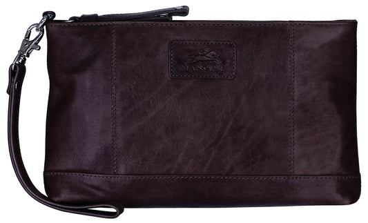 Mancini CASABLANCA Collection Ladies’ “ Wristlet” (RFID Secure) - Brown