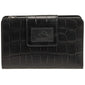 Mancini CROCO RFID Secure Medium Clutch Wallet - Black