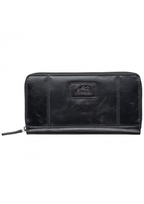 Mancini CASABLANCA Ladies' ''Clutch'' Wallet - Black