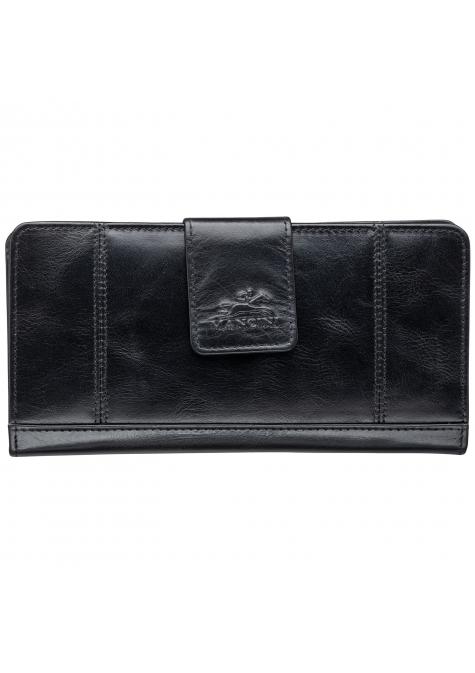 Mancini CASABLANCA Ladies' RFID Secure Clutch Wallet - Black