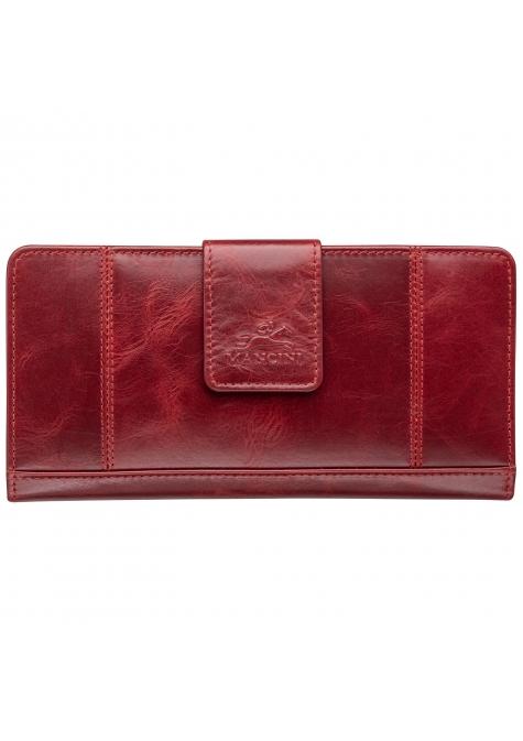 Mancini CASABLANCA Ladies' RFID Secure Clutch Wallet - Red