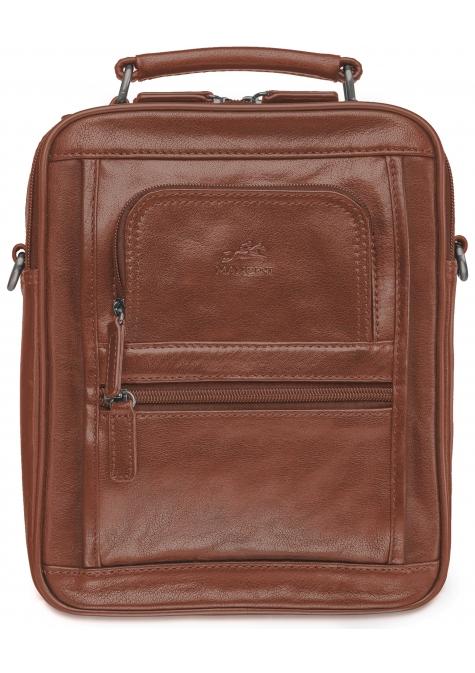 Mancini ARIZONA Double Compartment Unisex Bag - Cognac