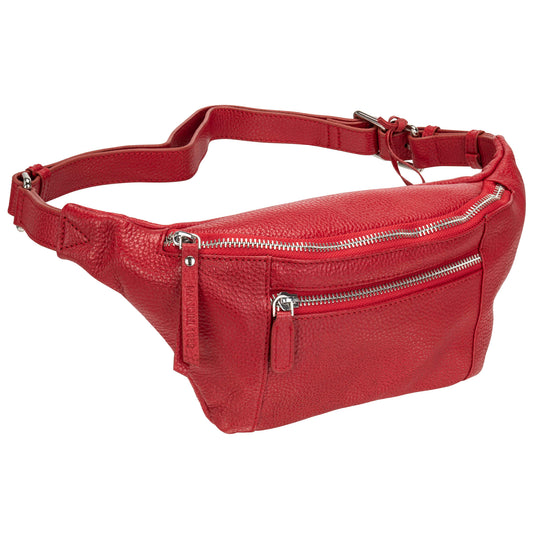 Mancini Pebbled Waist Bag - Red