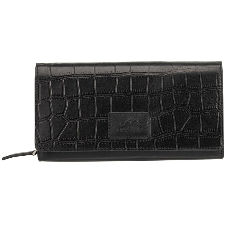 Mancini CROCO RFID Secure Clutch Wallet - Black